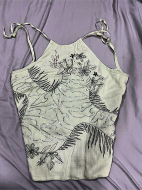 French Connection Floral Linen Cotton Camisole